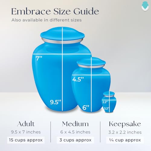 Geturns Embrace Adult Personalized Picture Cremation Urns for Human Ashes I Large Photo Racing Blue Funeral Urn for Men and Women I 200 lbs - color: Racing Blue