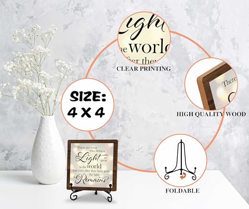 Bereavement Sympathy Gifts For Loss Of Loved One, Celebration Of Life Decorations, Desk Decor Signs For Home Bedroom, There Are Some Who Bring A Light Sign, Memorial Wooden Sign With Stand, A20 - style: Brown WoodSign1