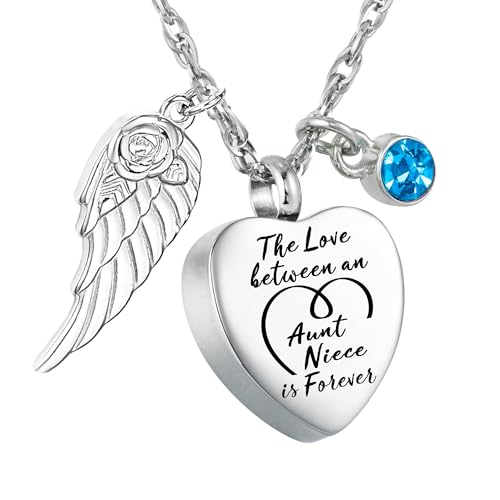 Gredstar Heart Urn Necklace for Ashes, Cremation Keepsake Pendant