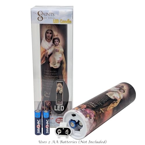 Our Lady of Mount Carmel LED Flameless Devotional Prayer Candle