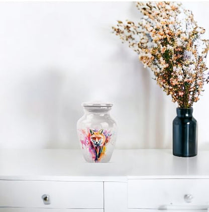 Fox Urn for Human Ashes - color: Fox - White, size: 3 Inch - Pack of 1