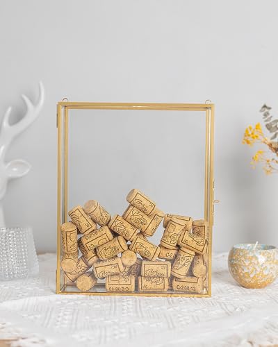 8x10 Travel Shadow Box Frame with Slot on Top, Glass Shadow Boxes Display Case for Loading Memories, Shadow Keepsake Box for Tickets, Wine Bottle Caps, Shells, Stamps and More