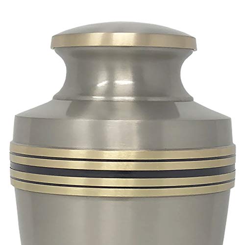 Revere Pewter Adult Cremation Urn - Modern Accents - Silver - Momentful Life