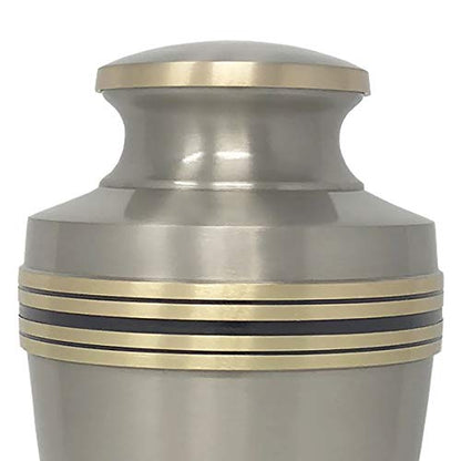 Revere Pewter Adult Cremation Urn - Modern Accents - Silver - Momentful Life