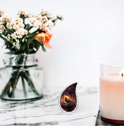 Raven's Mystical Roost - Teardrop Cremation Keepsakes for Ashes - Small Urn - Miniature Urns for Human Ashes - Burial Urns for Adult Human Ashes - Decorative Urn - Keepsake Urn, 3 Inch, 2Pcs - size: Keepsake-2