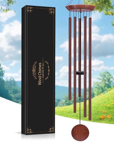 Toodour 60" Extra Large Memorial Wind Chimes for Outside - color: Brown