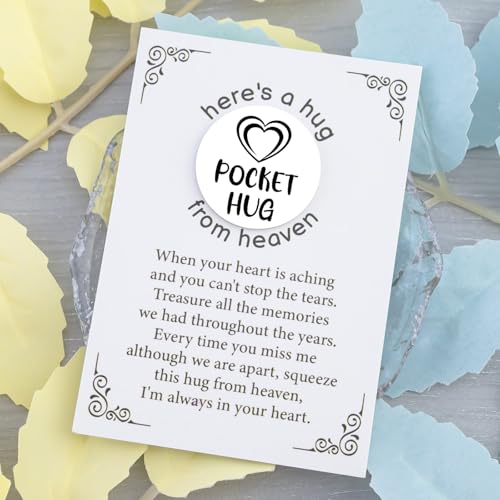 Pocket Hugs from Heaven Sympathy Gifts for Loss of Loved One | Pocket Hug Token Memorial Gifts for Loss of Mom Dad Grandpa Grandma in Memory of Loved One Gift Sympathy Condolence Gift