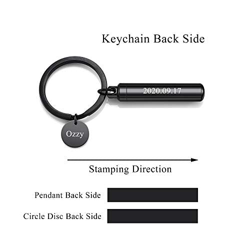 Personalized Master Free Engraving Custom Pet Dog Paw Cylinder Cremation Urn Keychain Keepsake Memorial Ashes Jewelry Black - color: Black(engraving)