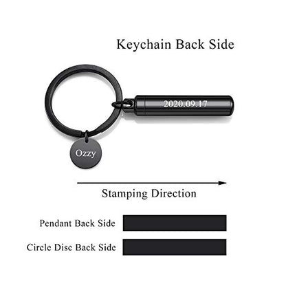 Personalized Master Free Engraving Custom Pet Dog Paw Cylinder Cremation Urn Keychain Keepsake Memorial Ashes Jewelry Black - color: Black(engraving)