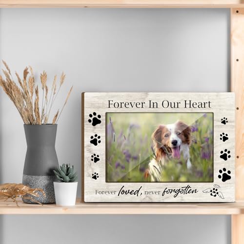 Pet Memorial Frame Wooden Picture Frames Sympathy Pet Loss Gift Picture Frames for Desk Loss of a Dog Sympathy Gift Dog Passing Away Gifts Loss of Pet Dog Memory Gifts Picture Frame 4x6 - Jk0247 - color: XK06