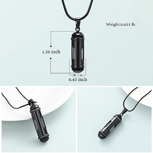 Imrsanl Glass Hourglass Urn Necklace Cremation Jewelry for Ashes - color: 1-Black