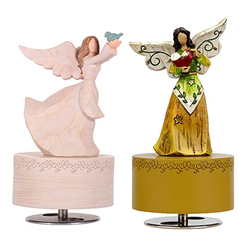 Angel Music Box Sculpted Hand-Painted Musical Figure Gifts for Mom and Daughter
