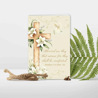 Religious Sympathy Card with Bible Verse, Christian Condolence Cards for Loss of Loved One, Faith Based Bereavement Gift, Deepest Sympathy Greeting Card for Family Friend Coworker - color: Religious Sympathy