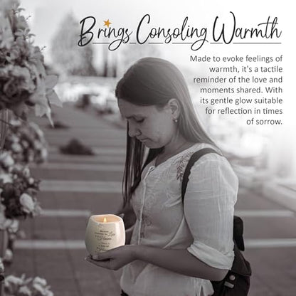 Pavilion 'in Memory, A Bit of Heaven' Ceramic Candle Gift Set - White Soy Candle and 'Light Your Way' Memorial Mother Candle