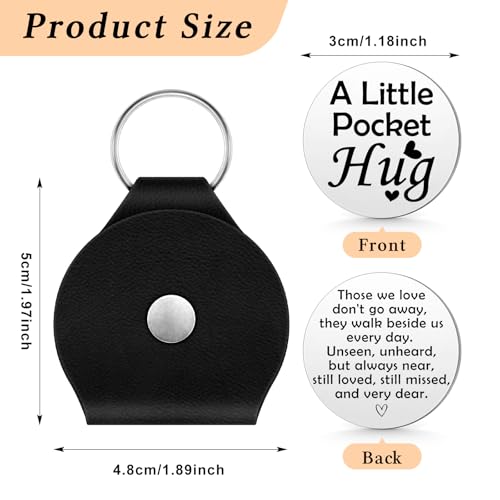 Sympathy Gifts for Loss of Loved Pocket Hug Token Keychain Memorial Gift Grieving Keepsake for Mom Dad Grandma Friend Sisters Brothers Remembrance Condolence Funeral Sentimental Coin Holder Keychain