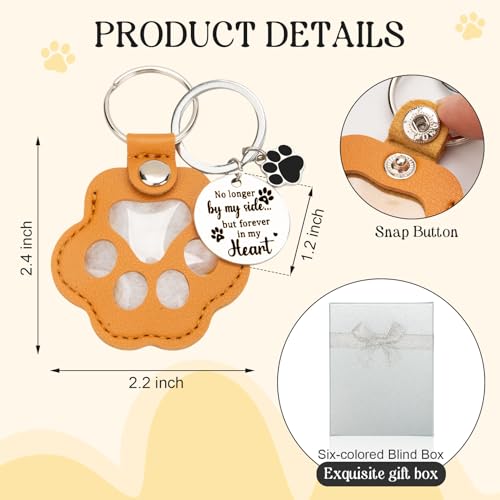 6 Pcs Pet Fur Memory Charm Keychain, Dog Hair Keychain for Memorial | Unique Pet Memorial Gifts for Dogs, Handmade Pet Fur Keepsake to Preserve Dog or Cat Hair