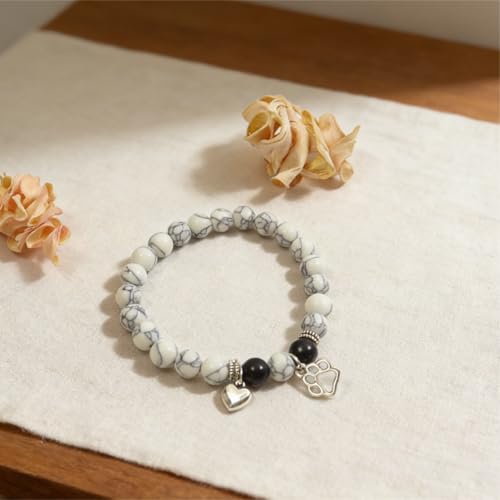 CatDog Paw Charm Bracelet - Remembrance Gifts For Cat & Dog Lovers Ideal Gift for Dog Lovers Veterinarians Mom Friend Classmate Family