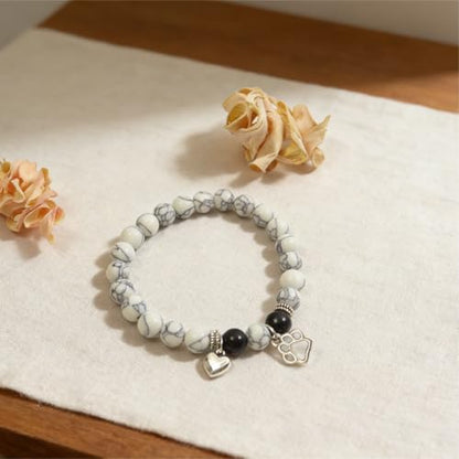 CatDog Paw Charm Bracelet - Remembrance Gifts For Cat & Dog Lovers Ideal Gift for Dog Lovers Veterinarians Mom Friend Classmate Family