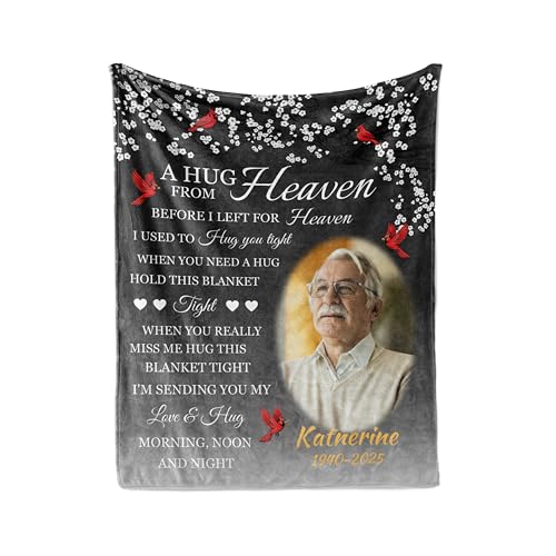 Vsmoedb Custom Memorial Blanket with Pictures for Loss of Loved One - color: Select05