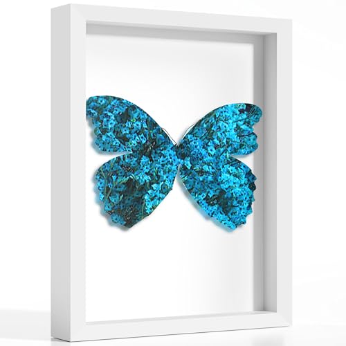 11x14 White Wooden Shadow Box Frame, 1.2" Deep, Tempered Glass | Black BackBoard, Tabletop & Wall Display, Vertical/Horizontal, Home Decor, Memorabilia Display, Wedding Baby Crafts Photos - color: White, size: 11x14