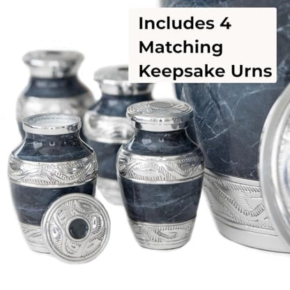 GR8 Keepsakes Classic Gray Marble-Finish Cremation Urn Set - color: Gray
