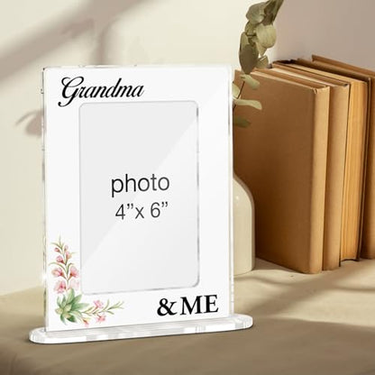 Grandma Gifts Picture Frame, Gifts for Nana Granny Birthday Christmas, Grandma & Me Acrylic Picture Frames 4 x 6 Inch Photo - color: H-Grandma & Me