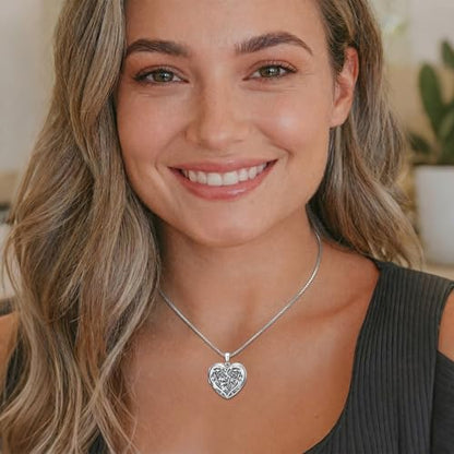 Poiuy Heart Locket Necklace for Women Photo Locket Necklace Gifts For Women | That Holds Pictures Locket Jewelry Anniversary Birthday Christmas Memento Gifts for Mom Daughter Women Girlfriend Sister - style: 03-father family