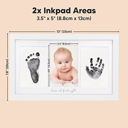 Inkless Hand and Footprint Kit, Boy Girl Newborn Keepsake (Alpine White) | No Mess Ink Pad for Baby Handprint, Clean Touch Paw Print Kit for Dog Picture Frame, Personalized Baby Christmas Shower Gifts - color: Alpine White