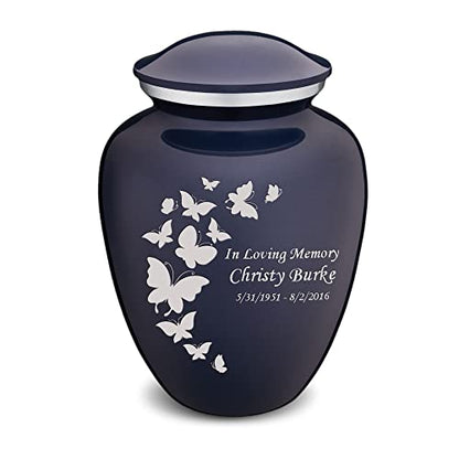 Geturns - Adult Custom Butterfly Cremation Urns for Human Ashes I Cobalt Blue Large Funeral Urn for Female and Male I 200 lbs - color: Cobalt Blue