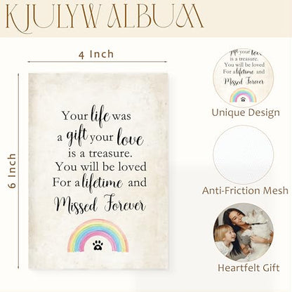 Dog Photo Albums 4x6, Pet Memorial Gifts, Dog Cat Remembrance Gift, Your Life Was a Gift Your Love Is a Treasure Small Memory Photo Album Book for 18 Pockets Hold 36 Pictures
