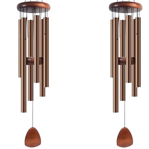 Bursvik 37" Aluminum Wind Chimes for Outside (2 Pack Coffe) - color: Coffee, size: Classic 2 Pack 37"