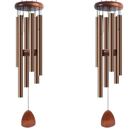 Bursvik 37" Aluminum Wind Chimes for Outside (2 Pack Coffe) - color: Coffee, size: Classic 2 Pack 37"