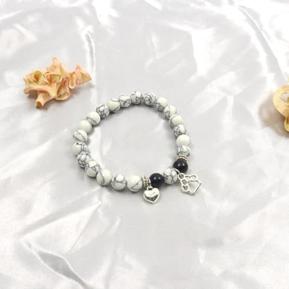 CatDog Paw Charm Bracelet - Remembrance Gifts For Cat & Dog Lovers Ideal Gift for Dog Lovers Veterinarians Mom Friend Classmate Family