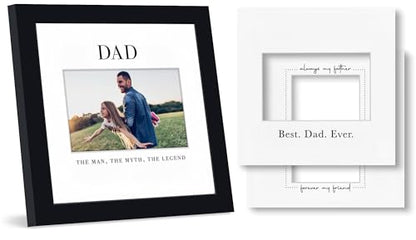 Americanflat Dad Picture Frame - Use as 4x6 Frame with 3 Interchangeable Mats or Display 8x8 Photos without Mat - Signature Collection - Black - size: 8x8, style: Dad Picture Frame