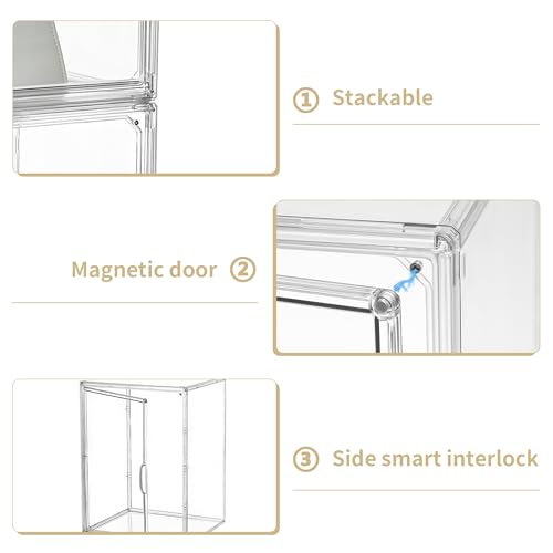 Large Clear Acrylic Display Case for Figure Collectibles 1 Pack | Adjustable Divider, Clear Dustproof Magnetic Door, Easy to Clean, Easy to Assemble,2 Layer Display Boxes - size: Large 1 pack
