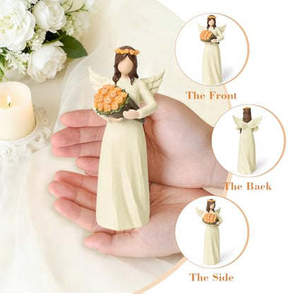 R S Trade Yellow Roses Angel Figurines, Friendship Gifts for Women | Friend Bestie Gifts to Express Encouragement, Appreciation, Celebrating New Beginnings - style: Friendship Gifts for Women