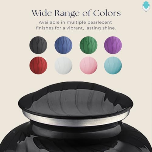 Geturns Embrace Adult Personalized Doves Cremation Urns for Human Ashes I Large Picture Pearl Black Funeral Urn for Adult Men and Women with Double Side Engraving I 200 lbs - color: _Pearl Black (Double Sided)
