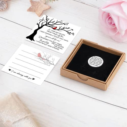 Cardinal Pocket Hug Token I am Always with You Memorial Gifts for Women Men Funeral Memory Presents Remembrance Sympathy Gifts Memorial Jewelry for Loss with Card and Box