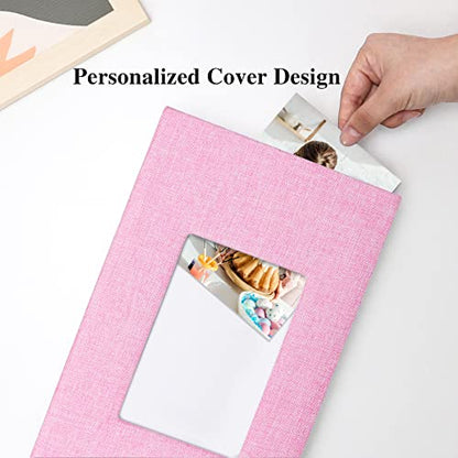 Vienrose 4x6 Photo Album,300 Pockets,Linen Cover with Window,Pink | Linen Hardcover, Slip In Photo Book, Family Memory Album, Travel Keepsake - color: Pink, size: 300 Pocket