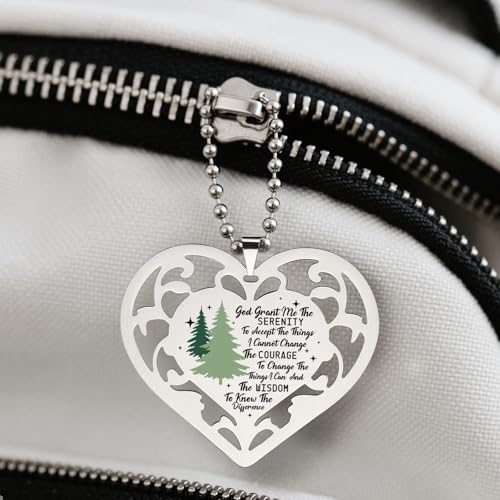 Serenity Prayer Ornament Heart Shaped, Christian Encouragement Gifts for Women Men, God Grant Me The Serenity Courage Wisdom Hanging Ornaments S2X3 - style: Serenity Prayer