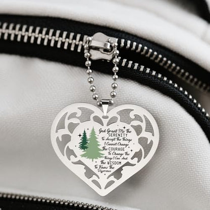 Serenity Prayer Ornament Heart Shaped, Christian Encouragement Gifts for Women Men, God Grant Me The Serenity Courage Wisdom Hanging Ornaments S2X3 - style: Serenity Prayer