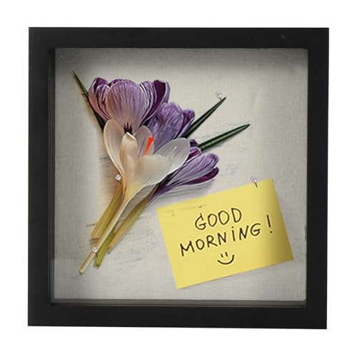 TJ.MOREE Small Shadow Box Frame 5 x 5 Display Case Wooden Picture Frame - color: Black, size: 5x5