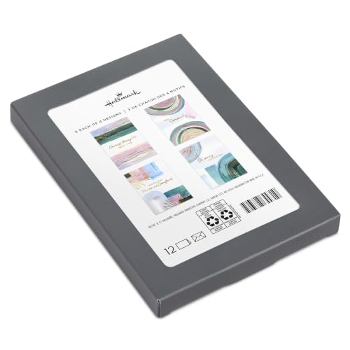 Hallmark Sympathy Cards with Envelopes, 12-Pack (Watercolor with Gold Foil) - style: Sympathy