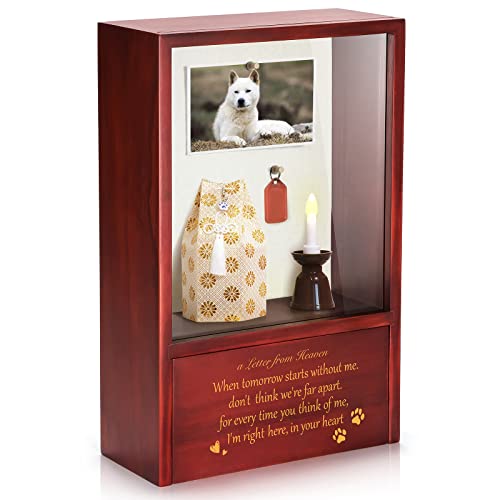 TJ.MOREE Dog Memorial Keepsake - Personalized Dog Urn Cremation Memorial Display Case - Letter from Heaven - color: Letter from Heaven
