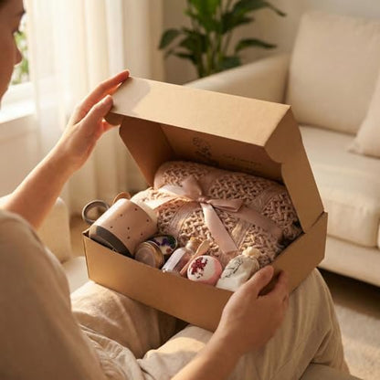 Get Well Soon Gift Baskets for Women -Brithday Gift,Self Care Package ,After Surgery recovery, Sympathy /Thinking of you gift,Condolence/ Grief /Farewell /Bereavement Gifts for Women(Champagne pink)
