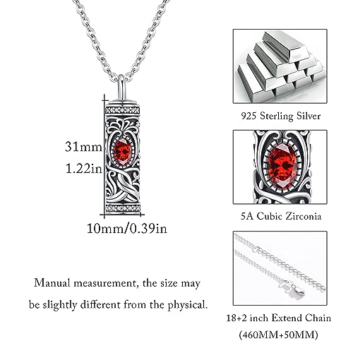 Urn Necklace for Ashes Cremation Jewelry 925 Sterling Silver Ashes Pendant Necklace Memorial Jewelry Gifts for Women Men Girls Boys - style: Tree of life-A-January-Garnet