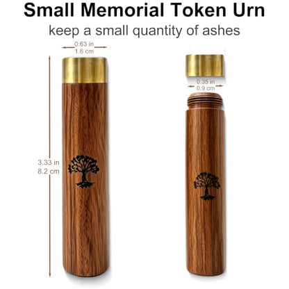 Small Wood Keepsake Urns, Scattering Tubes for Human & Pet Ashes, Set of 4