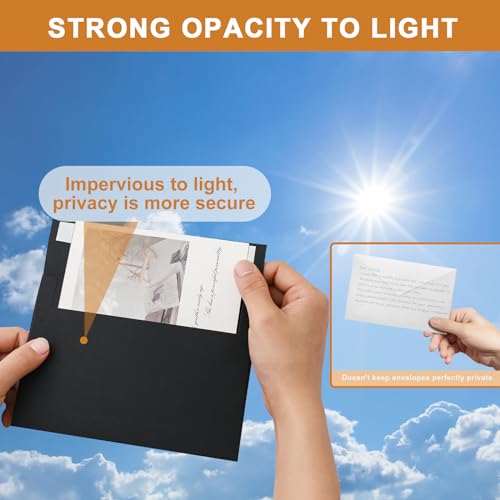 Silunkia 100 Packs Black Blank Flat Cards and Envelopes 5 x 7 - color: Black, size: 5x7-100pcs