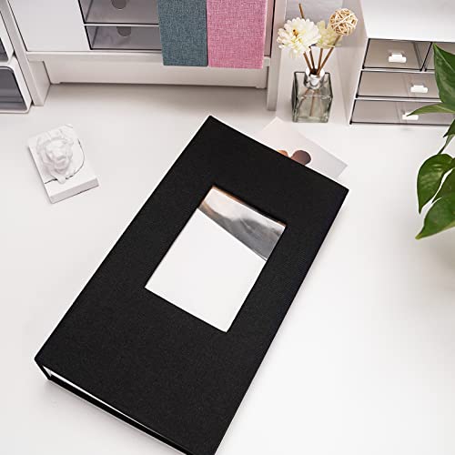 Vienrose 4x6 Photo Album,420 Pockets,Linen Cover with Window,Black | Linen Hardcover, Slip In Photo Book, Family Memory Album, Travel Keepsake - color: Black, size: 420 Pocket