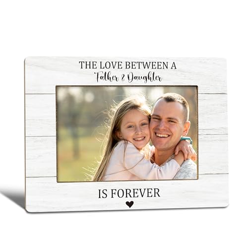 Father and Daughter Picture Frame, Dad Gifts from Daughter, Gifts from Daughter to Dad Photo Frame 4x6,The Love Between Father and Daughter is Forever Wooden Photo Picture Frames for Desk Decor - color: father daughter